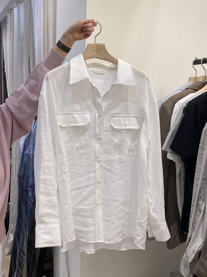 LONG PEAK東大門實拍女裝新品真品襯衫蕾絲衫莫代爾緞面LONG PEAK襯衫/蕾絲衫