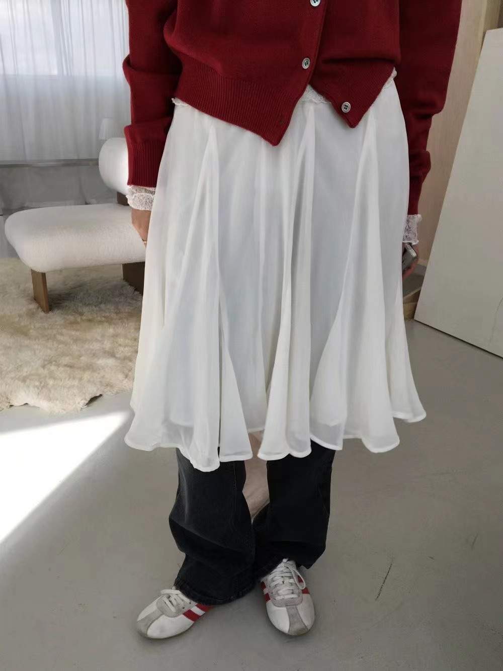 SOUFFLE東大門實拍女士新款26春夏推薦熱賣半身裙中短裙雪紡SOUFFLE半身裙/中短裙