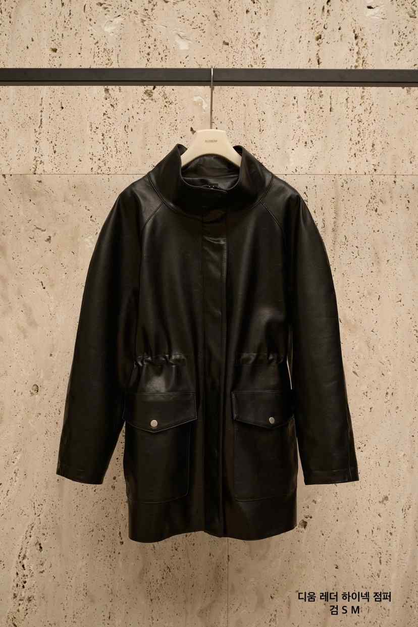 BLOSSOM韓國直郵實拍女裝新品職業時尚熱賣人氣皮衣皮革高領BLOSSOM皮衣