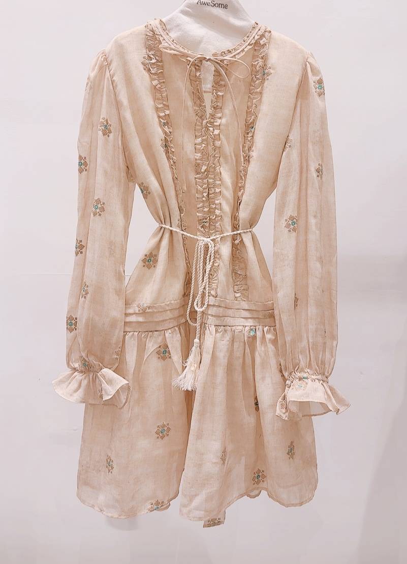 AWESOME-P韓國代購女裝新品休閑時尚26春夏連衣裙含腰帶AWESOME-P連衣裙