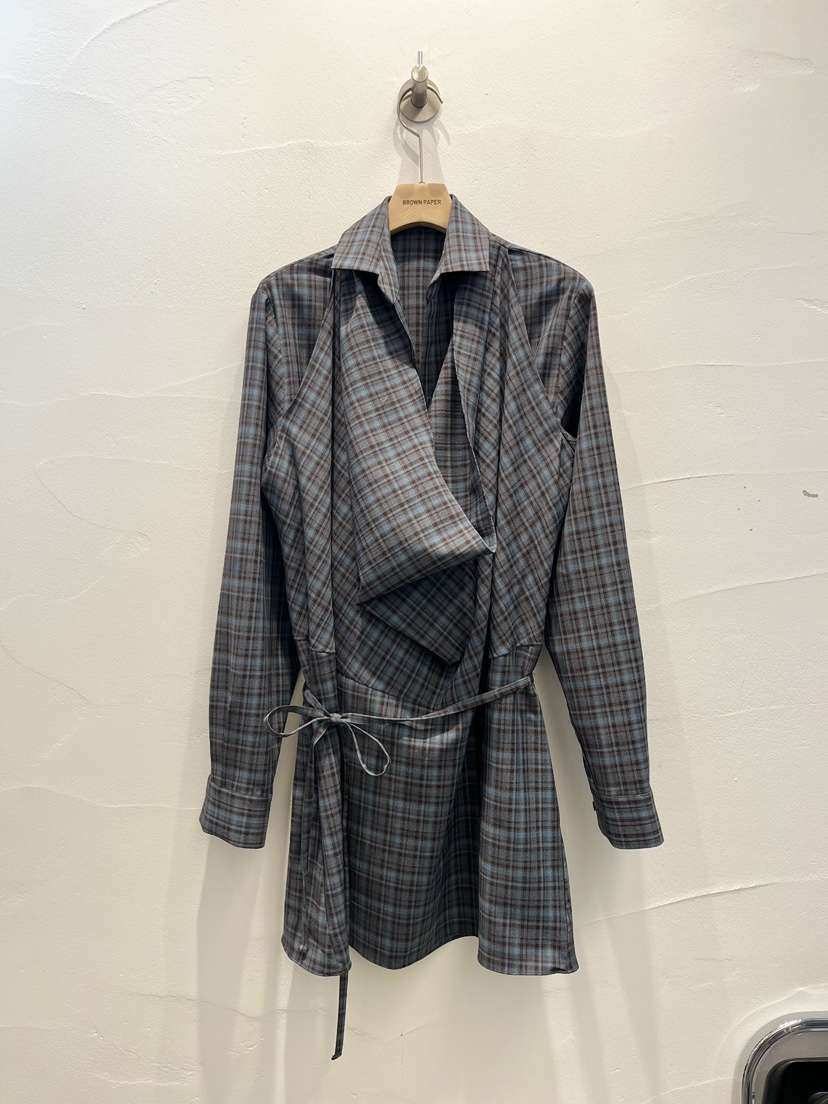 BROWN PAPER-S韓國直郵實拍女裝新品人氣熱賣連衣裙含腰繩BROWN PAPER-S連衣裙