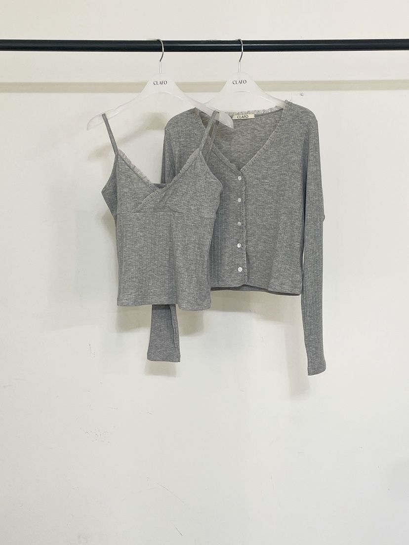 CLAFO韓國直郵女裝新品休閑熱賣職業推薦套裝兩件套套裝開衫CLAFO套裝