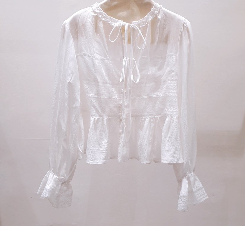 AWESOME-P韓國直郵女士新款時尚人氣推薦襯衫蕾絲衫亞麻AWESOME-P襯衫/蕾絲衫