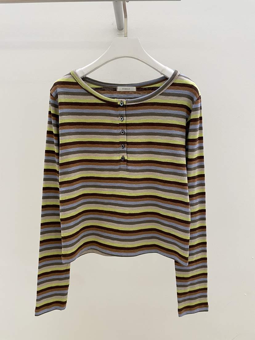 PEBBLE韓國代購女裝新品26春夏推薦熱賣人氣時尚休閑長袖T恤PEBBLE長袖T恤