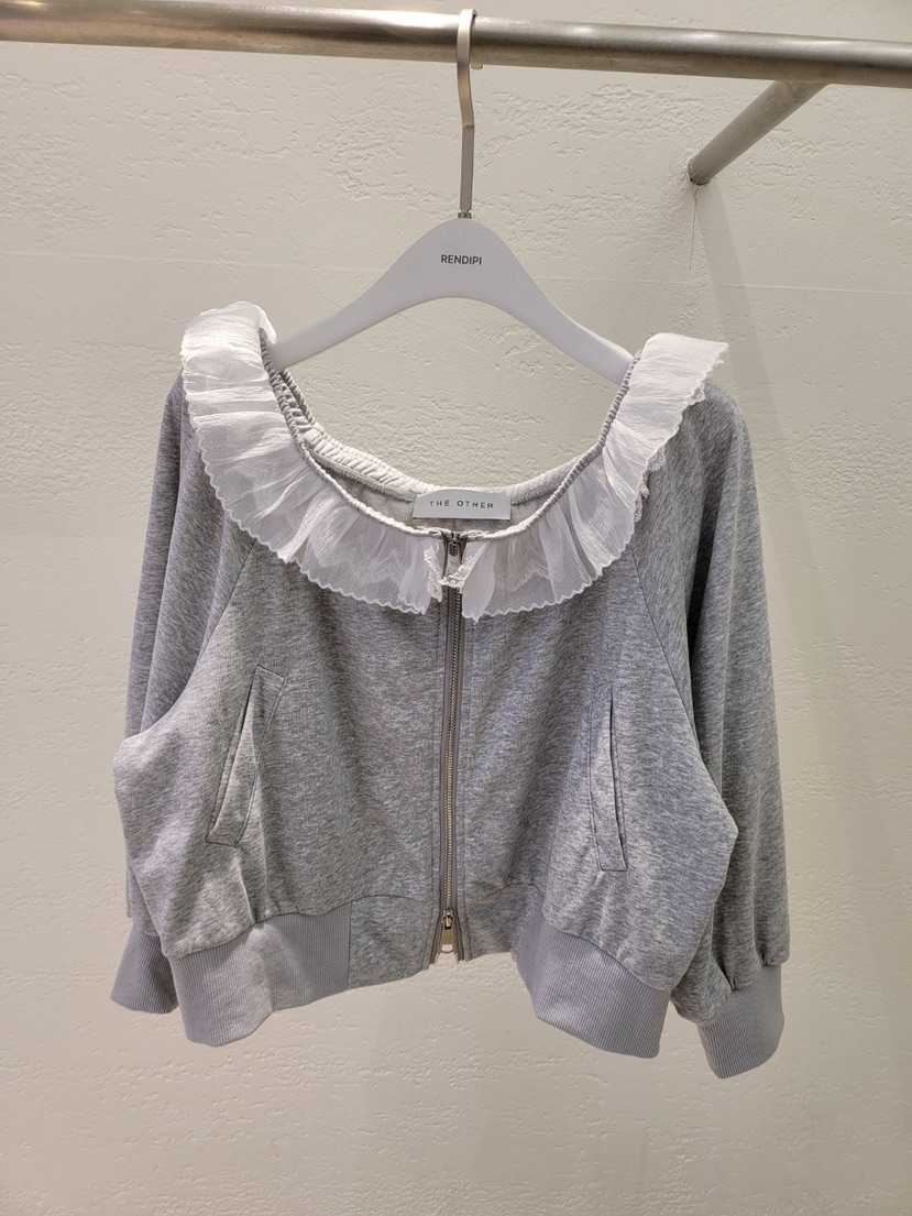 THE OTHER韓國東大門代購女士新品人氣26春夏夾克拉鏈蕾絲THE OTHER夾克