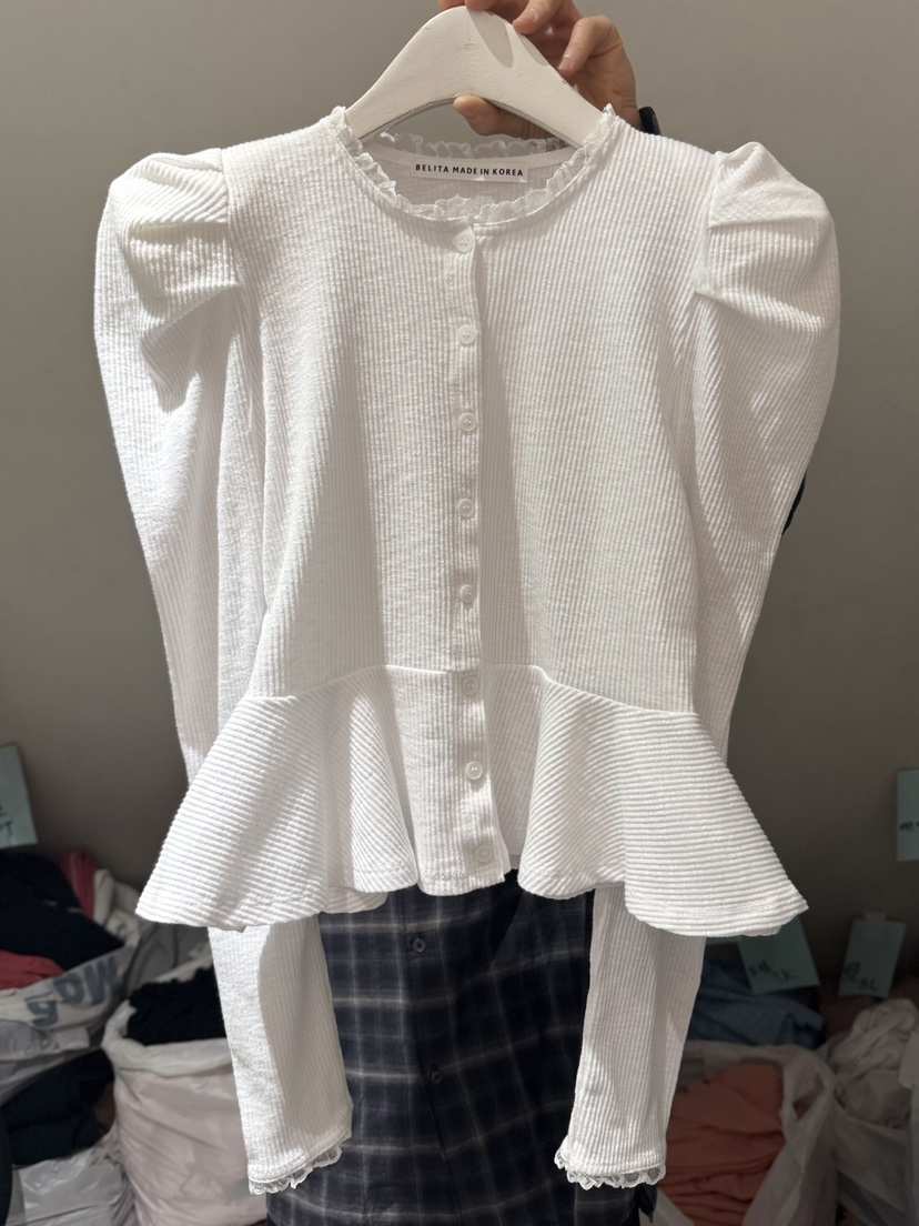 BELITA-L韓國東大門代購女士新款26春夏休閑襯衫蕾絲衫開衫BELITA-L襯衫/蕾絲衫