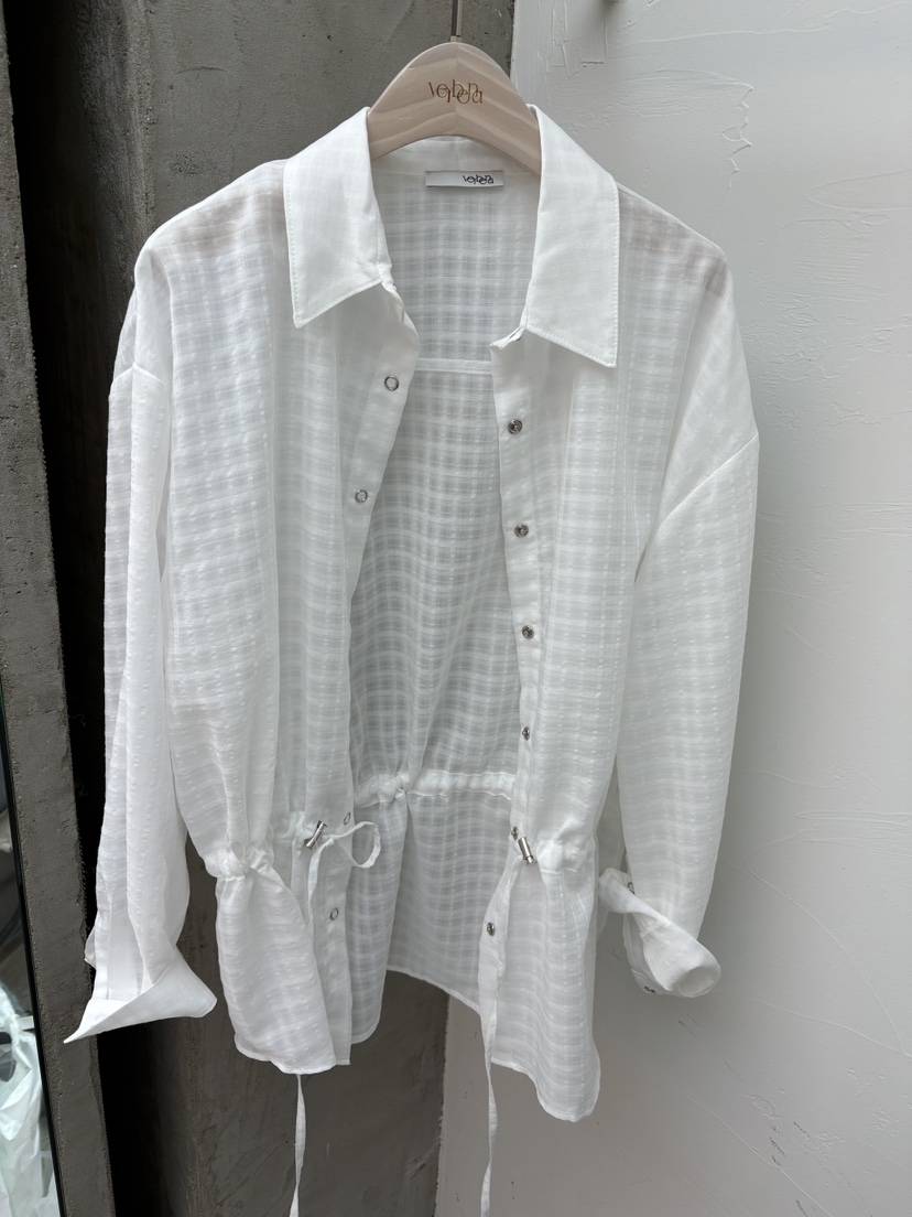 Verbena韓國東大門代購女裝新款休閑時尚人氣襯衫蕾絲衫格子Verbena襯衫/蕾絲衫