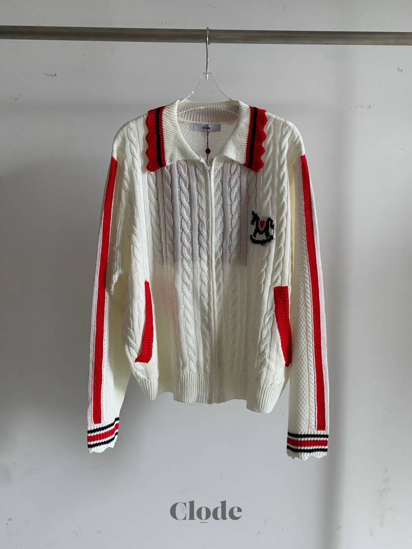 CLODE韓國東大門直郵女士新款推薦熱賣休閑26春夏針織衫拉鏈CLODE針織衫