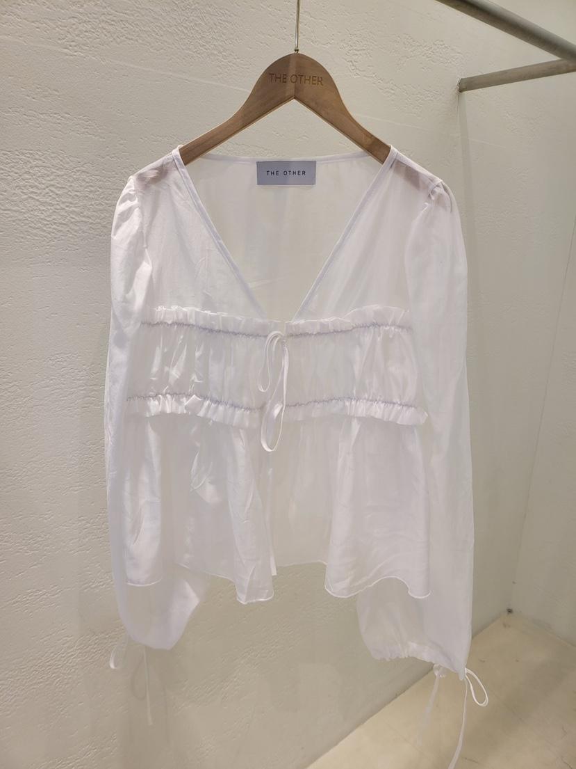 THE OTHER韓國東大門直郵女裝新款推薦休閑襯衫蕾絲衫透明THE OTHER襯衫/蕾絲衫
