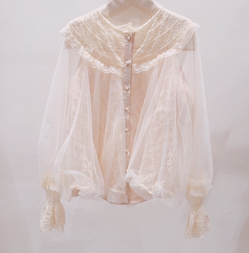 AWESOME-P韓國代購女裝新款推薦26春夏職業休閑襯衫蕾絲衫AWESOME-P襯衫/蕾絲衫