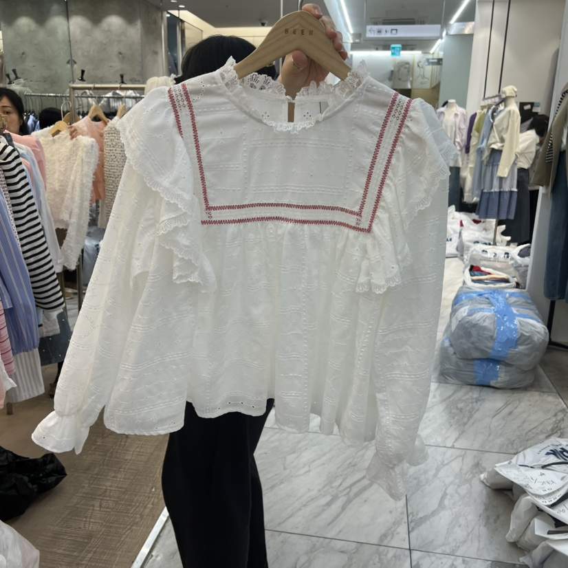 BEEN-A韓國直郵實拍女裝新款人氣職業熱賣休閑襯衫蕾絲衫BEEN-A襯衫/蕾絲衫