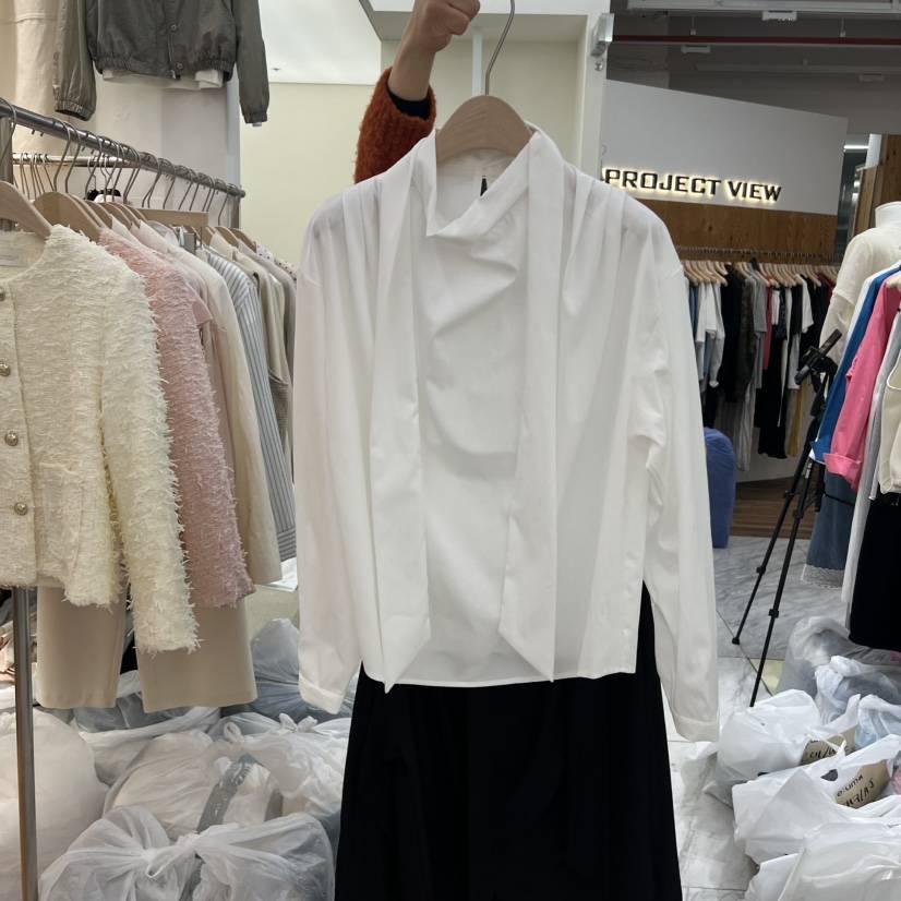 MADEMOISELL韓國東大門代購女裝新品人氣時尚襯衫蕾絲衫高領MADEMOISELL襯衫/蕾絲衫