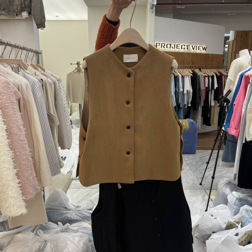 MADEMOISELL韓國直郵實拍女裝新款時尚休閑熱賣馬甲紐扣背心MADEMOISELL馬甲