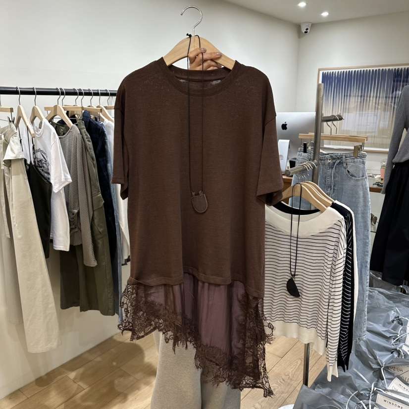 WINSOME韓國代購女士新款熱賣26春夏連衣裙不含飾品假兩件WINSOME連衣裙