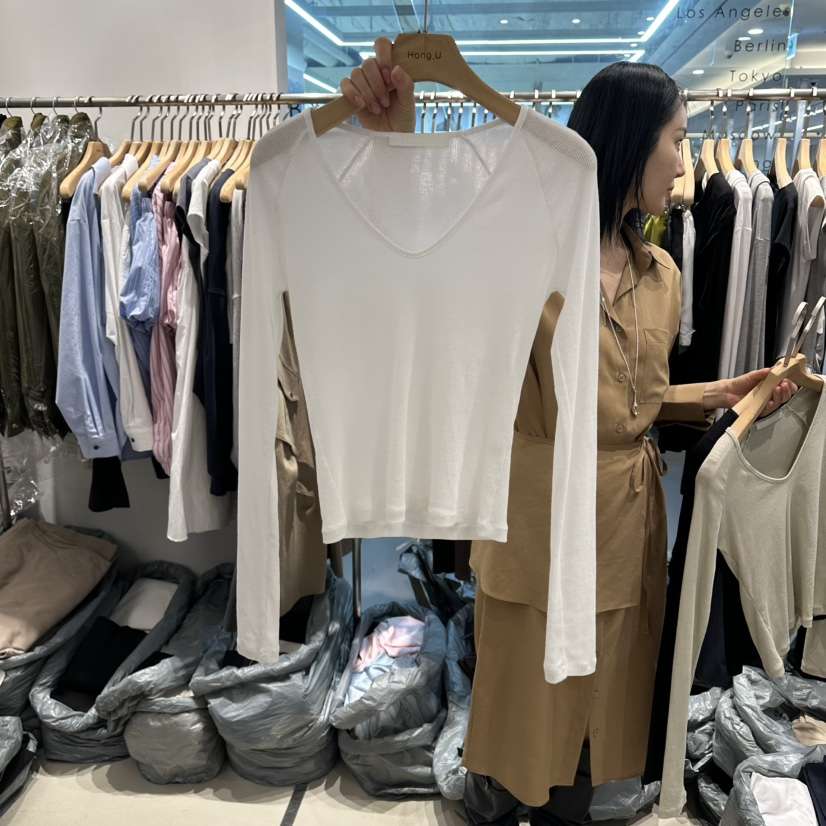 HONG.U韓國直郵實拍女士新款休閑熱賣人氣26春夏長袖T恤HONG.U長袖T恤