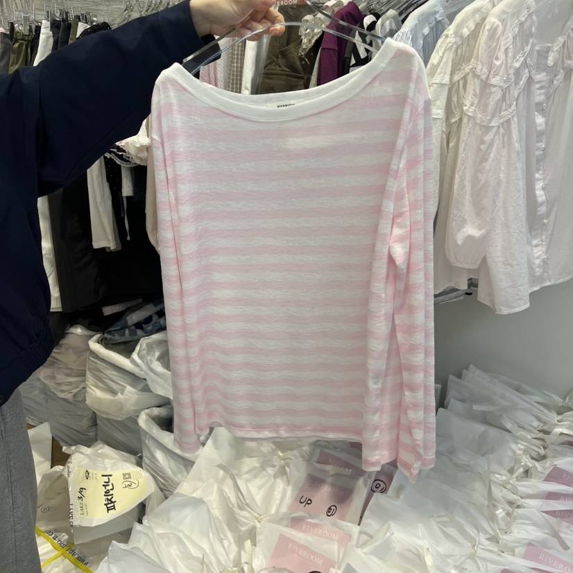 RIVEROOM韓國代購女士新品休閑人氣時尚26春夏推薦長袖T恤RIVEROOM長袖T恤