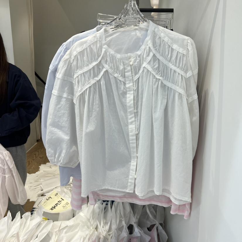 RIVEROOM韓國代購女裝新款人氣推薦時尚26春夏襯衫蕾絲衫RIVEROOM襯衫/蕾絲衫