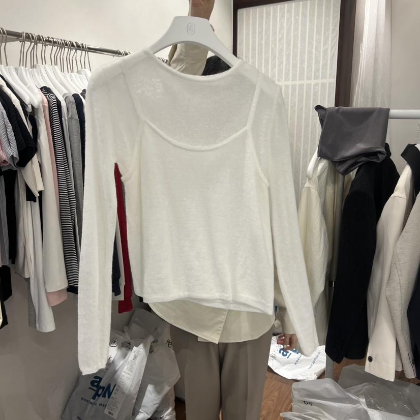 UNDERSTANDING韓國東大門直郵女士新品人氣26春夏針織衫假兩件UNDERSTANDING針織衫