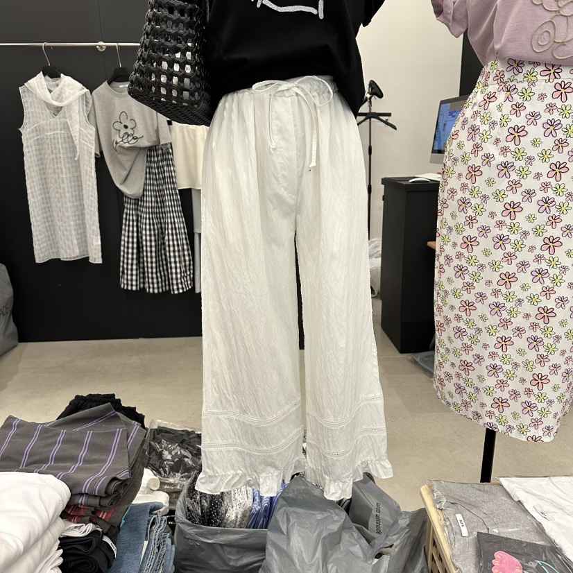 A.CES韓國直郵實拍女士新款時尚26春夏推薦人氣休閑褲蕾絲A.CES休閑褲