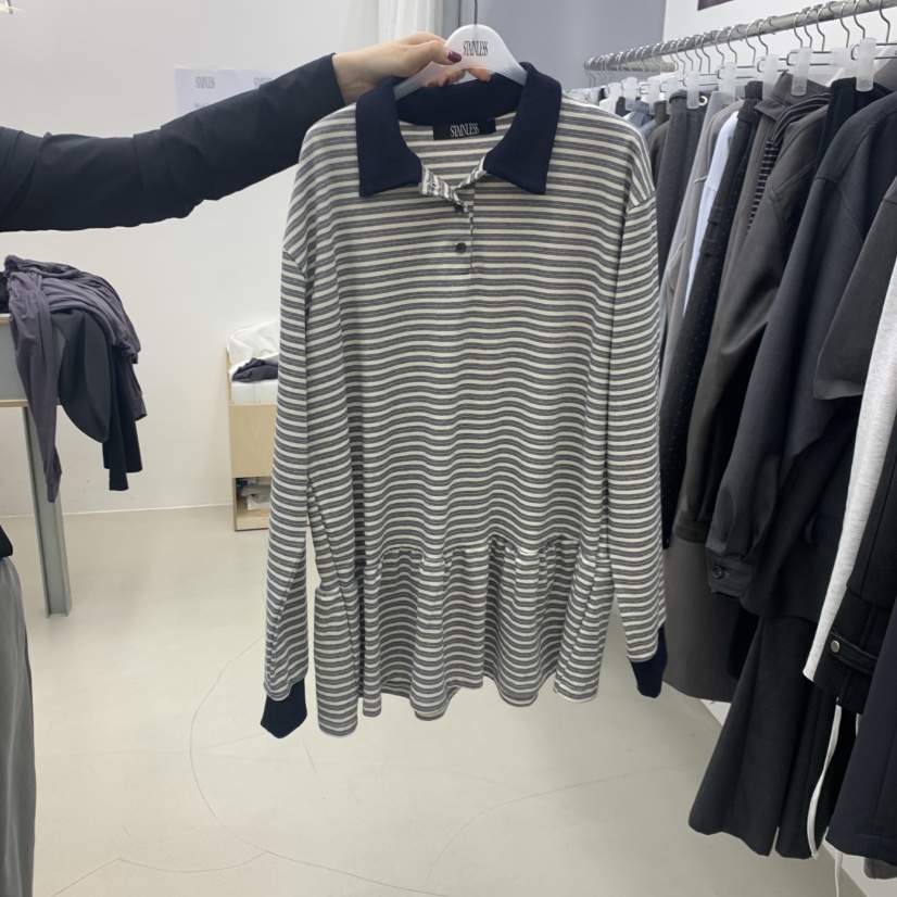 STAINLESS韓國東大門直郵女裝新款職業熱賣休閑人氣長袖T恤STAINLESS長袖T恤