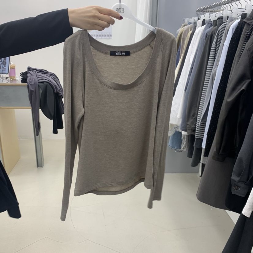 STAINLESS韓國直郵實拍女裝新品休閑熱賣人氣職業長袖T恤STAINLESS長袖T恤