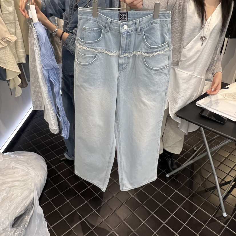 OUS/INCH-L韓國直郵女士新款職業休閑熱賣26春夏牛仔褲流蘇OUS/INCH牛仔褲