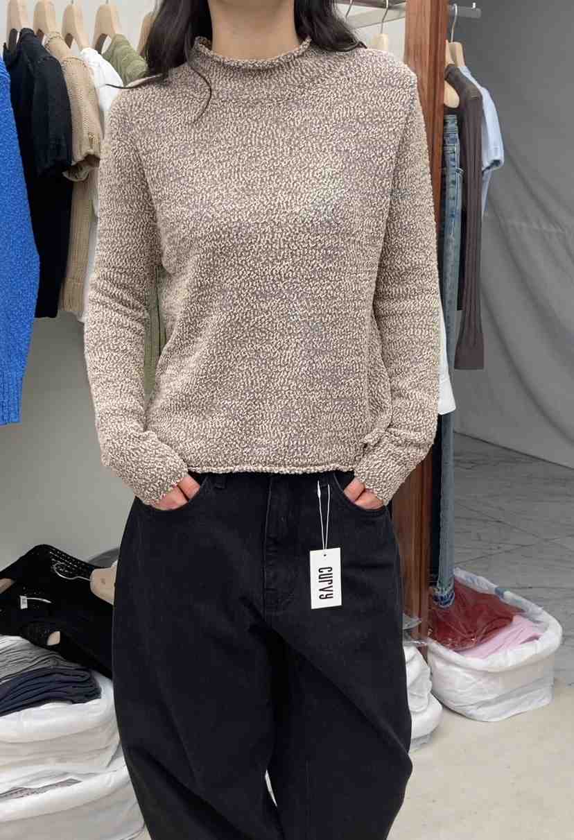 CURVY韓國東大門代購女士新款推薦休閑熱賣人氣針織衫高領棉CURVY針織衫