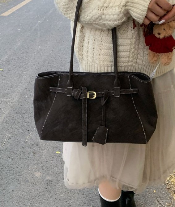 POSH BLUE韓國東大門代購女裝新款推薦單肩斜跨包腰帶麂皮長款POSH BLUE單肩/斜跨包