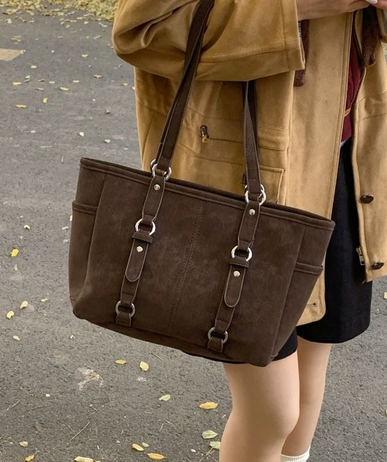 POSH BLUE韓國直郵實拍女裝新款休閑職業單肩斜跨包絨面革POSH BLUE單肩/斜跨包