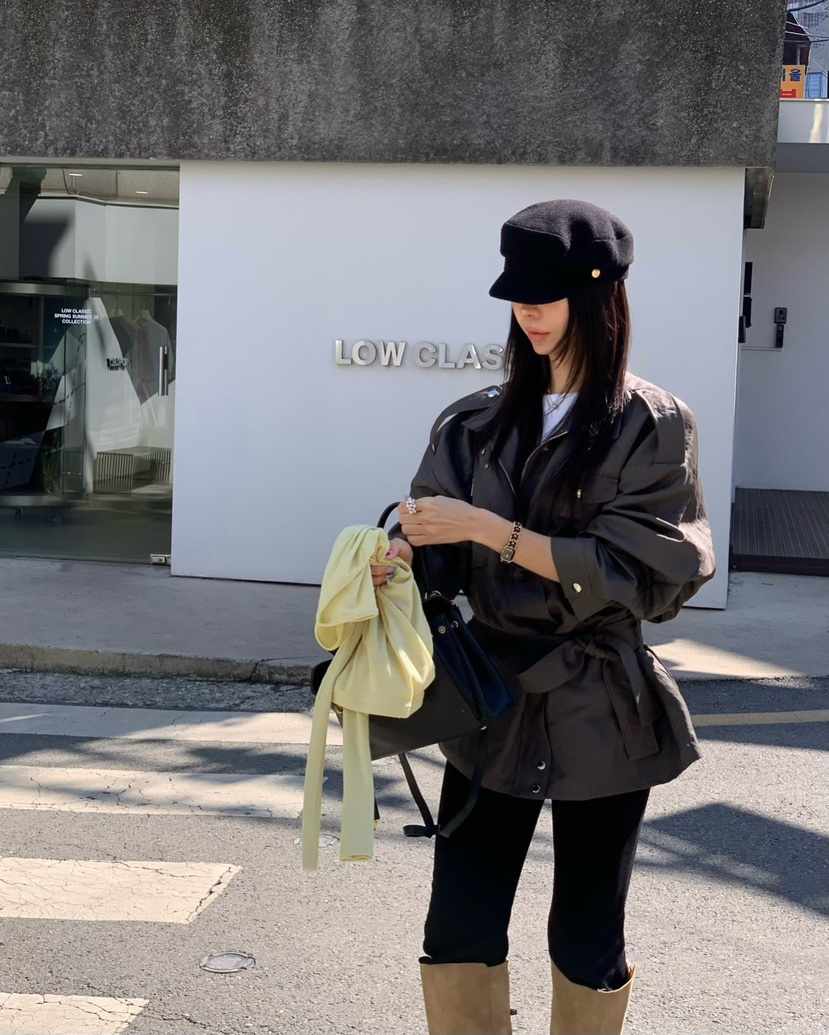 REVE CITE-L韓國東大門直郵女裝新品職業夾克含腰帶涂層REVE CITE-L夾克