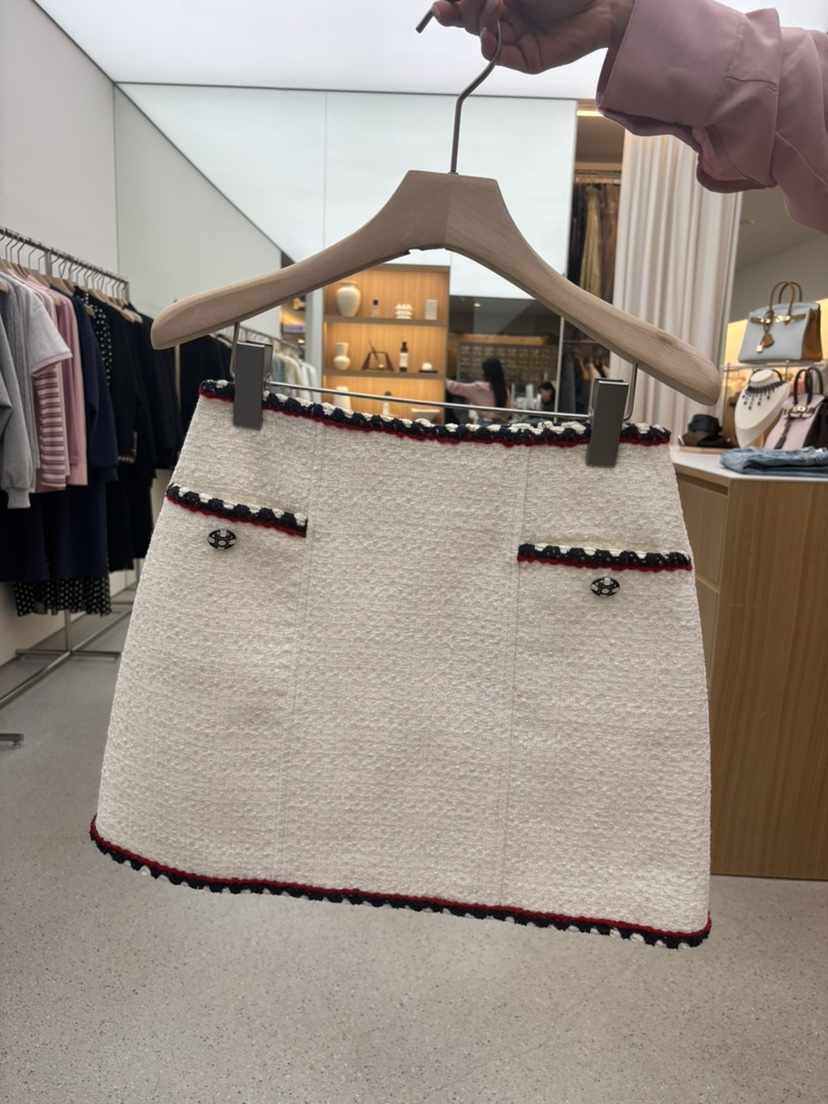 JUJU東大門代購女士新款人氣職業推薦休閑26春夏短裙粗花呢JUJU短裙