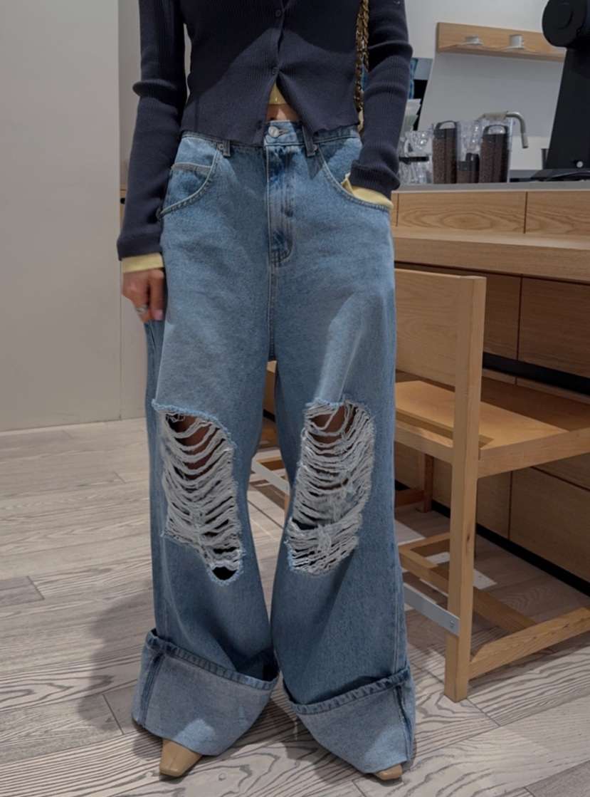 A-CUT韓國直郵女士新品人氣職業休閑26春夏熱賣真品牛仔褲A-CUT牛仔褲