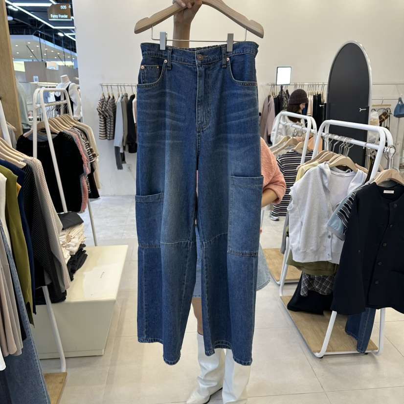 FUNNY POWDER東大門直郵女裝新款職業26春夏真品休閑牛仔褲THE FUNNY牛仔褲