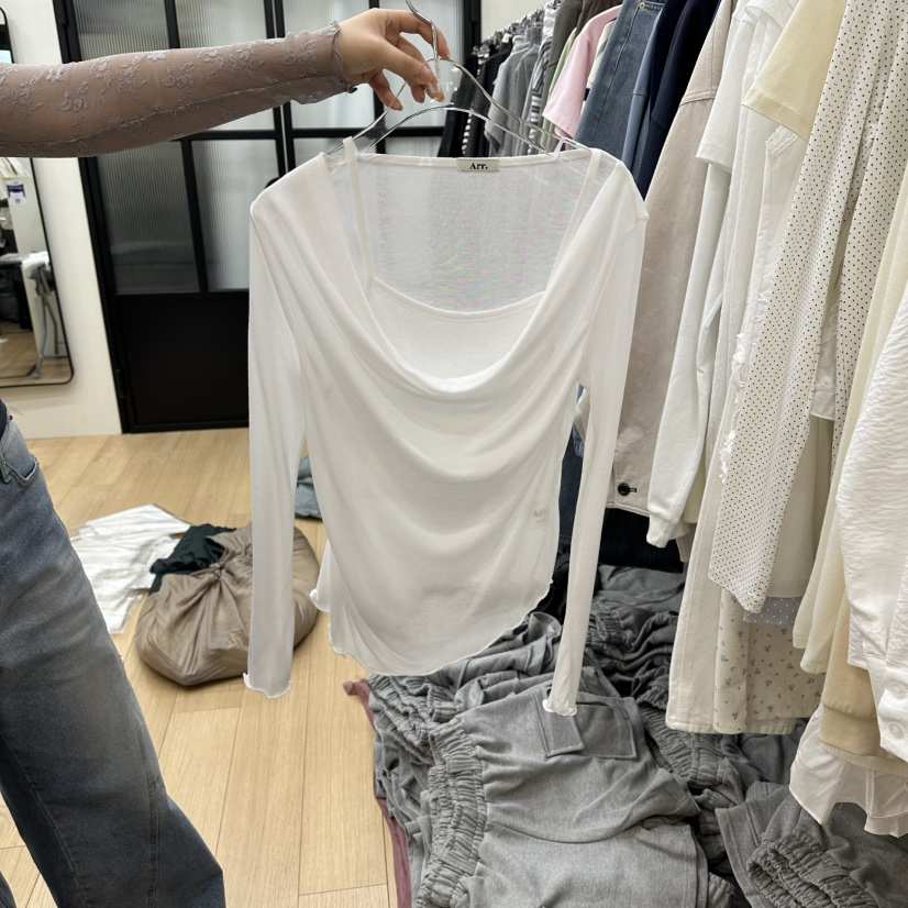 ARR韓國直郵女士新品時尚人氣26春夏真品職業長袖T恤假兩件ARR長袖T恤
