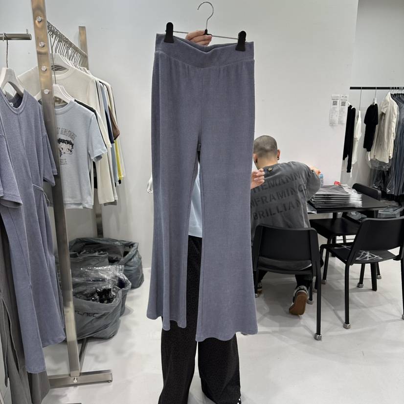 VISUAL SPACE/PAGE92/FLEISCHER東大門實拍女裝新品休閑休閑褲華夫格格紋VISUAL SPACE/PAGE92/FLEISCHER休閑褲