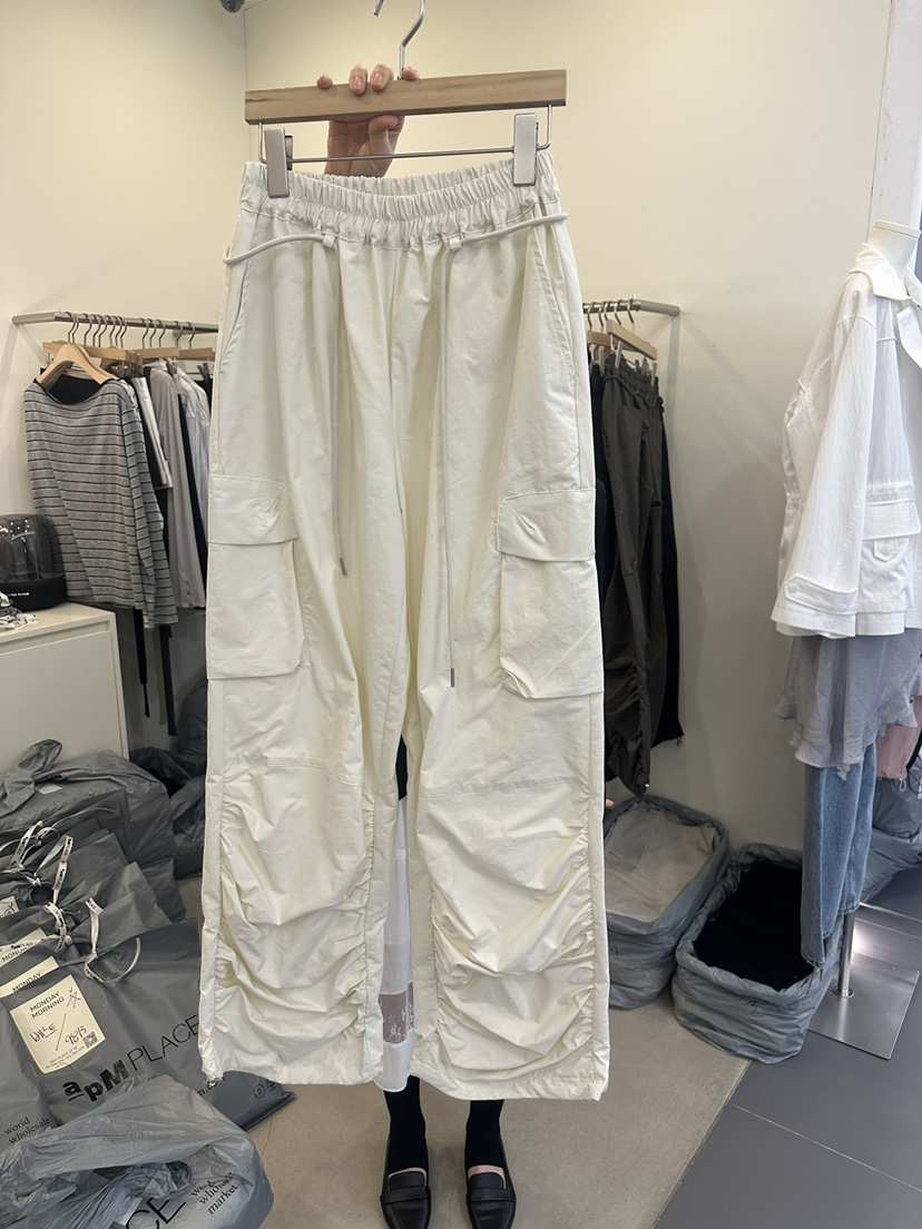 MONDAYMORING韓國代購女裝新款26春夏休閑人氣休閑褲含腰繩MONDAYMORING休閑褲