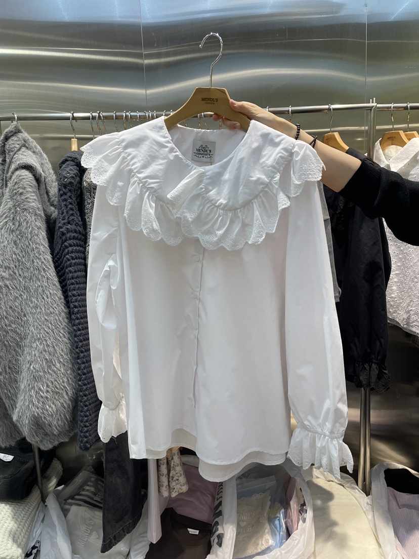 MENDL S韓國代購女士新品職業熱賣時尚推薦26春夏襯衫蕾絲衫MENDL S襯衫/蕾絲衫