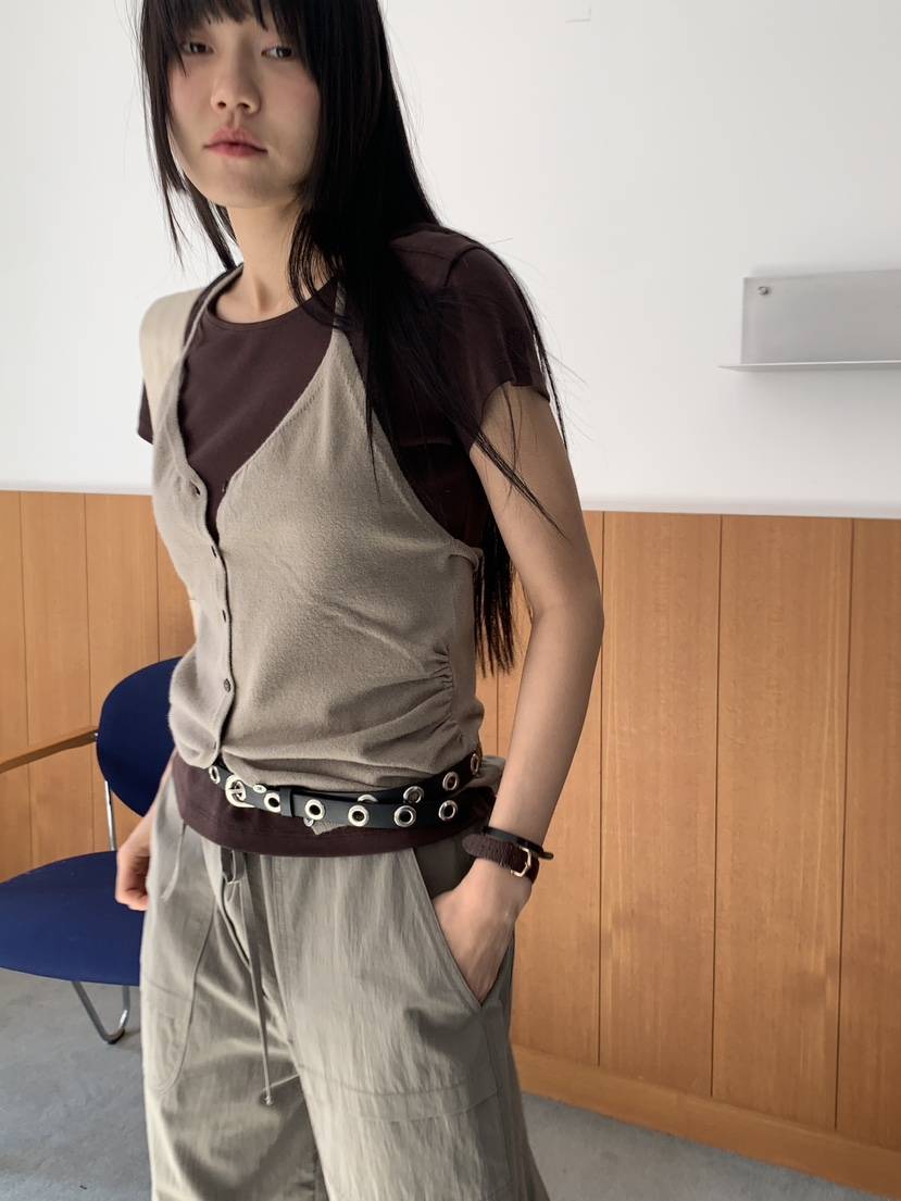 BAKING POWDER韓國直郵女士新款26春夏熱賣吊帶背心紐扣BAKING POWDER吊帶/背心