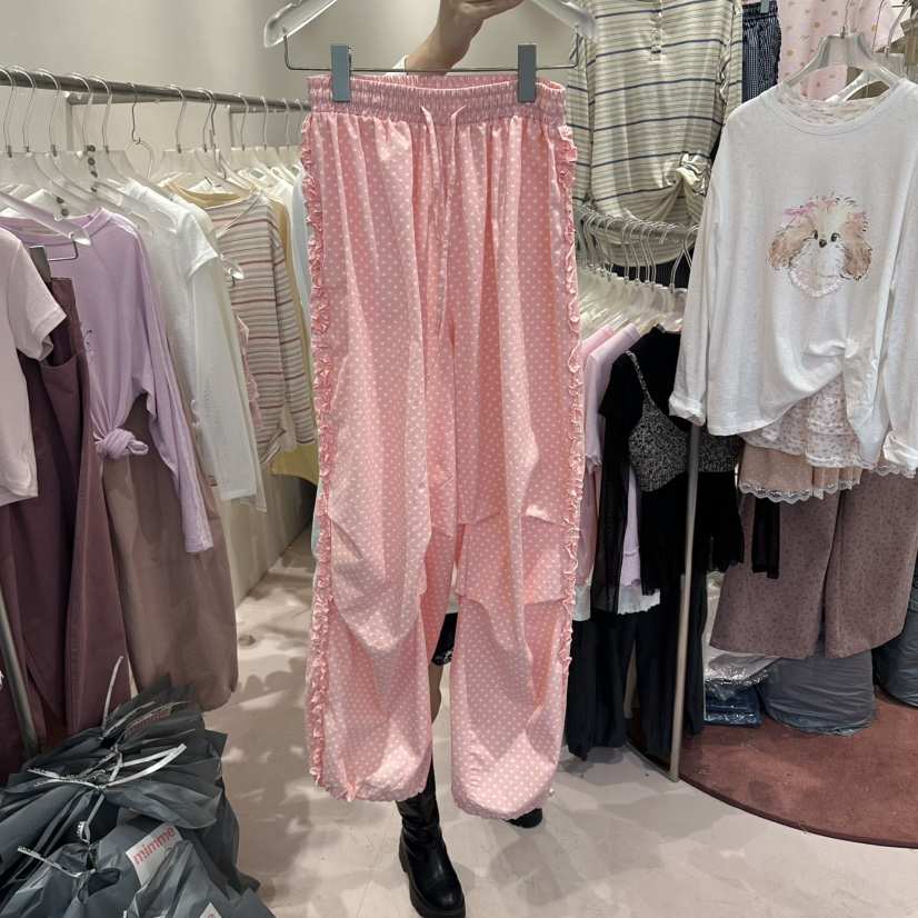 MIMME/LOOKK韓國東大門直郵女裝新款人氣26春夏休閑褲荷葉邊MIMME/LOOKK休閑褲