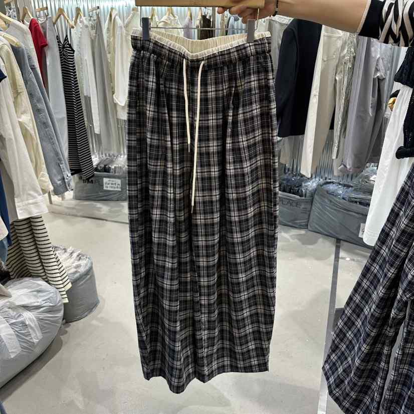 ALEGRE韓國代購女士新品真品熱賣休閑推薦26春夏休閑褲格紋ALEGRE休閑褲