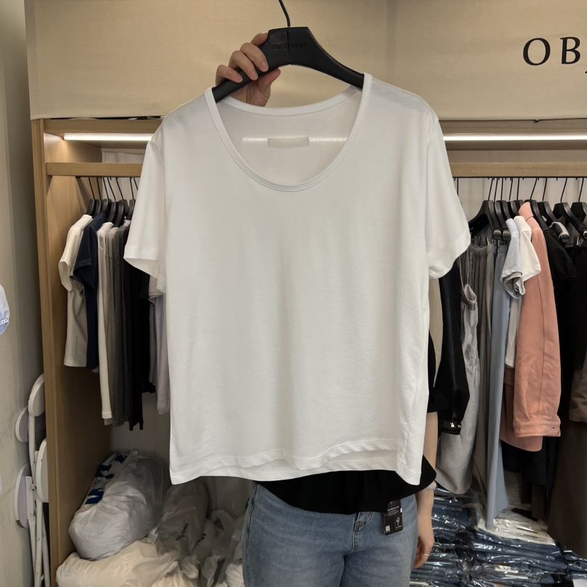 OBJET/LOVEUSU韓國直郵女士新品休閑時尚職業熱賣推薦T恤OBJET/LOVEUSUT恤