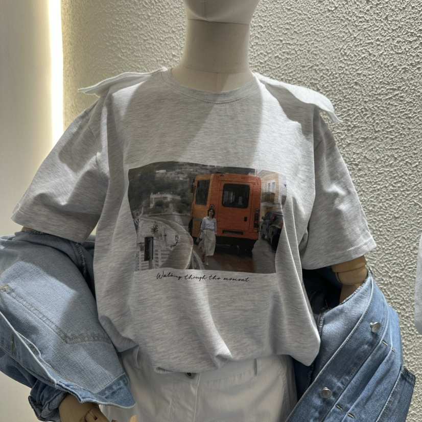 BLUEI-D/N SHARP韓國直郵實拍女裝新品時尚26春夏休閑T恤Blue i-d/N SHARPT恤