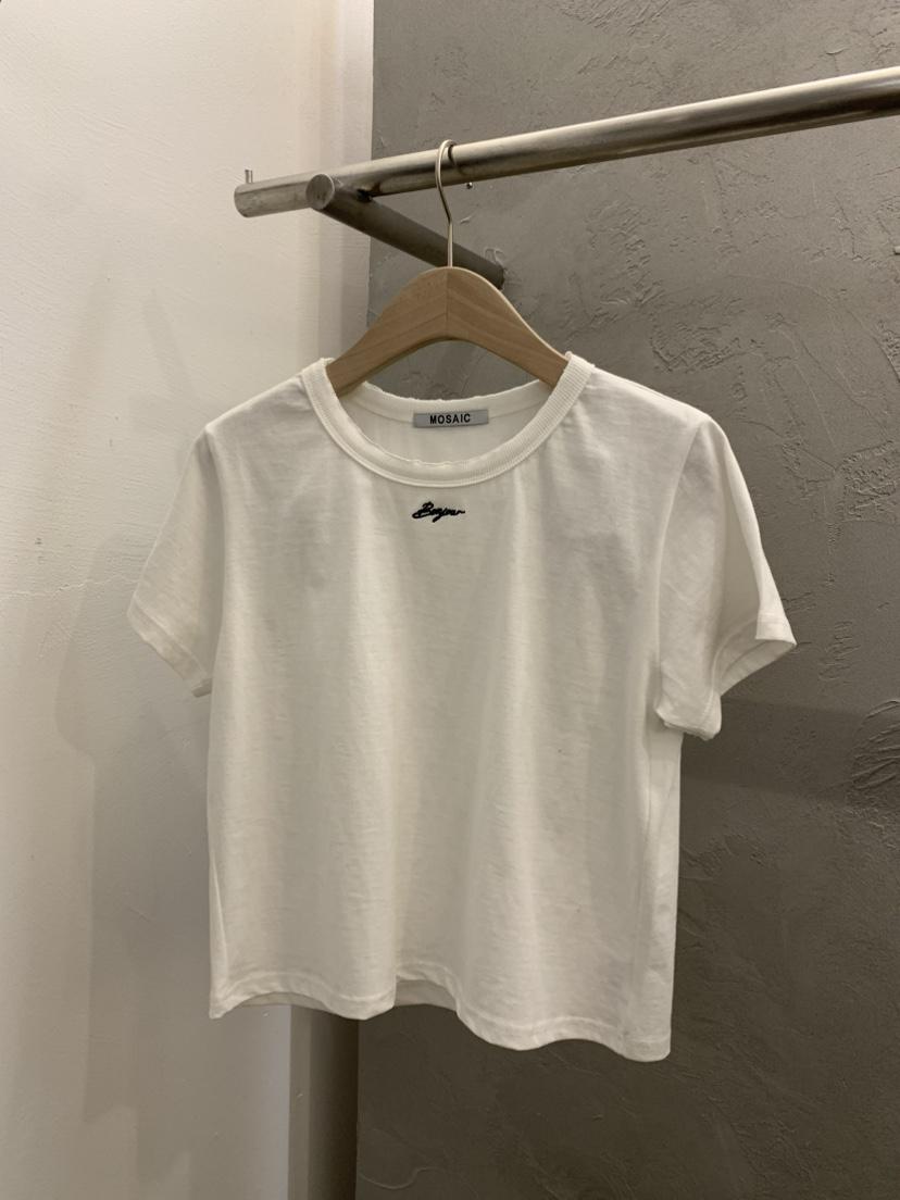 MOSAIC韓國直郵實拍女士新品職業推薦時尚休閑26春夏T恤刺繡MOSAICT恤