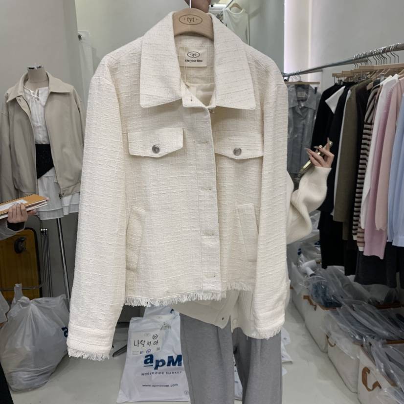 TAKE YOUE TIME韓國東大門代購女士新款人氣夾克粗花呢TAKE YOUE TIME夾克