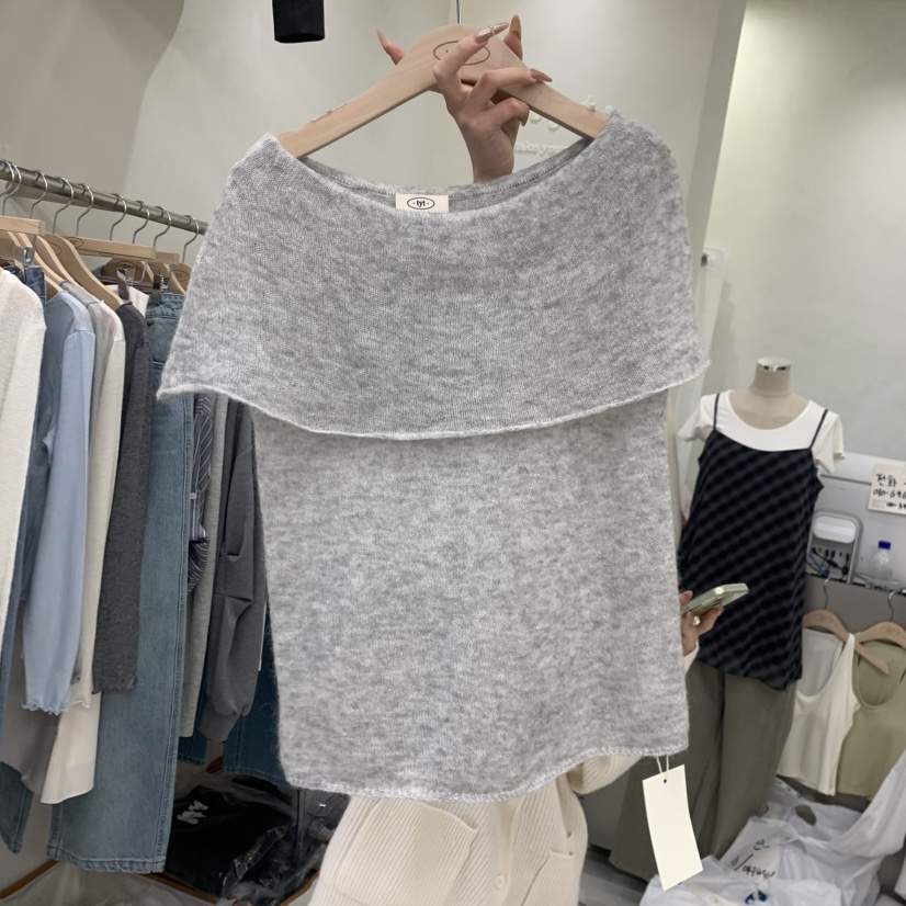 TAKE YOUE TIME韓國代購女士新款時尚休閑職業針織衫露肩TAKE YOUE TIME針織衫