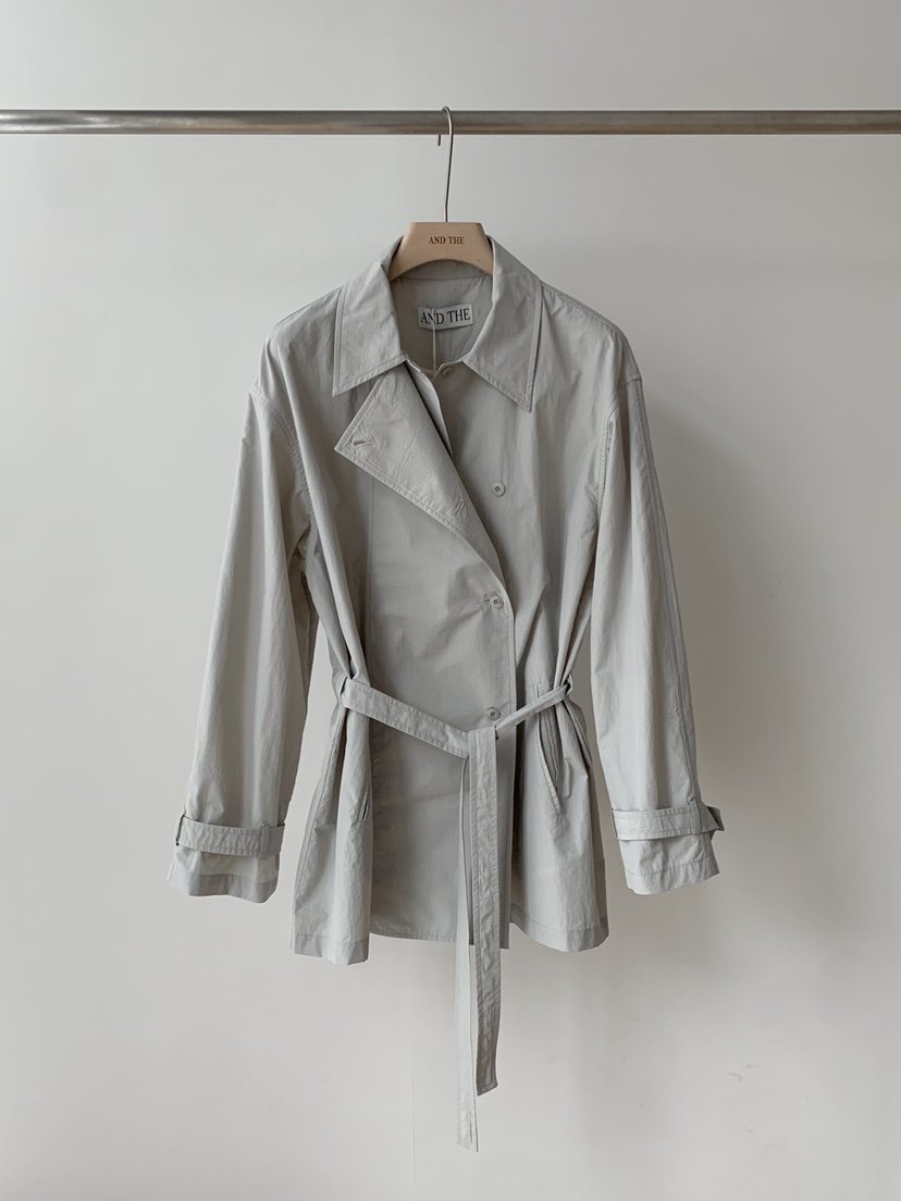 AND THE韓國直郵實拍女士新品熱賣職業推薦時尚夾克含腰帶AND THE夾克