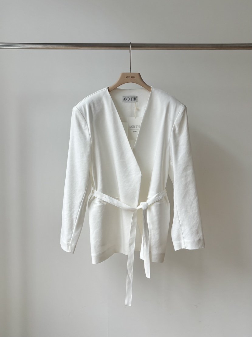 AND THE韓國代購女士新品熱賣推薦人氣26春夏夾克含腰帶AND THE夾克