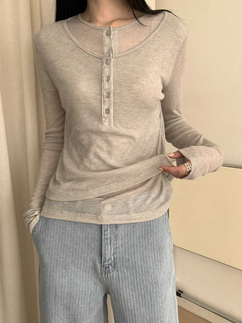 B_GARDER韓國東大門直郵女裝新款職業26春夏休閑推薦長袖T恤B.GARDER長袖T恤