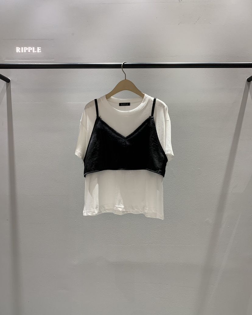 RIPPLE-P韓國東大門代購女士新款時尚26春夏人氣T恤假兩件RIPPLE-PT恤