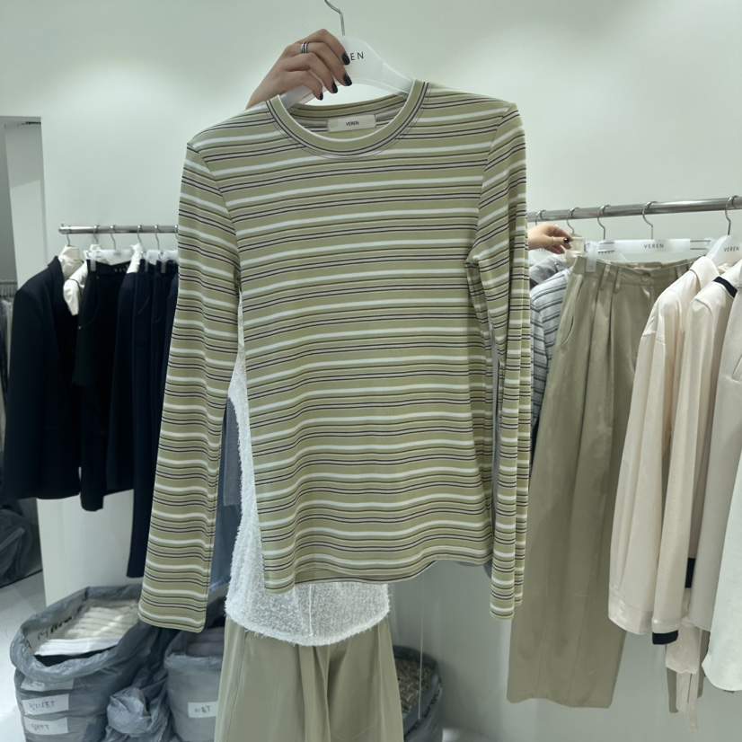 VEREN韓國代購女裝新品26春夏人氣熱賣推薦休閑時尚長袖T恤VEREN長袖T恤